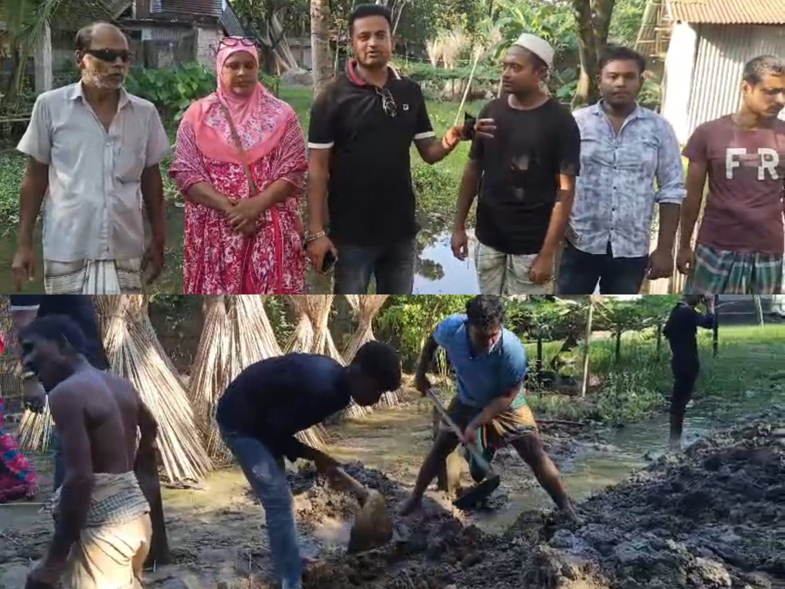 বলিহার হাজীপাড়ায় পানি নিষ্কাশনে রাকিবুজ্জামান রাকিবের উদ্যোগ